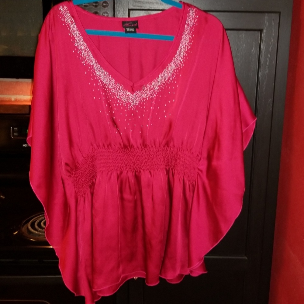 Xl Torrid Sz. 1 Red Satiny Top NWOT